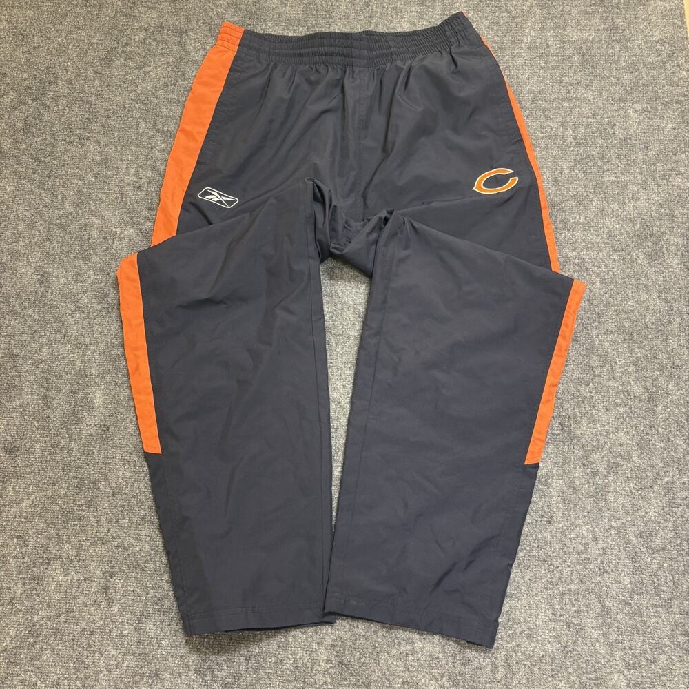 Chicago Bears Reebok Team Apparel Men's Size XL Navy Blue And Orange Sweatpants